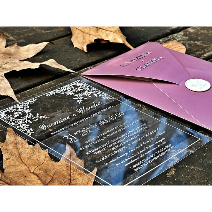 Personalized Acrylic Wedding & Quinceanera Invitations for wholesale by Faire Part Cards