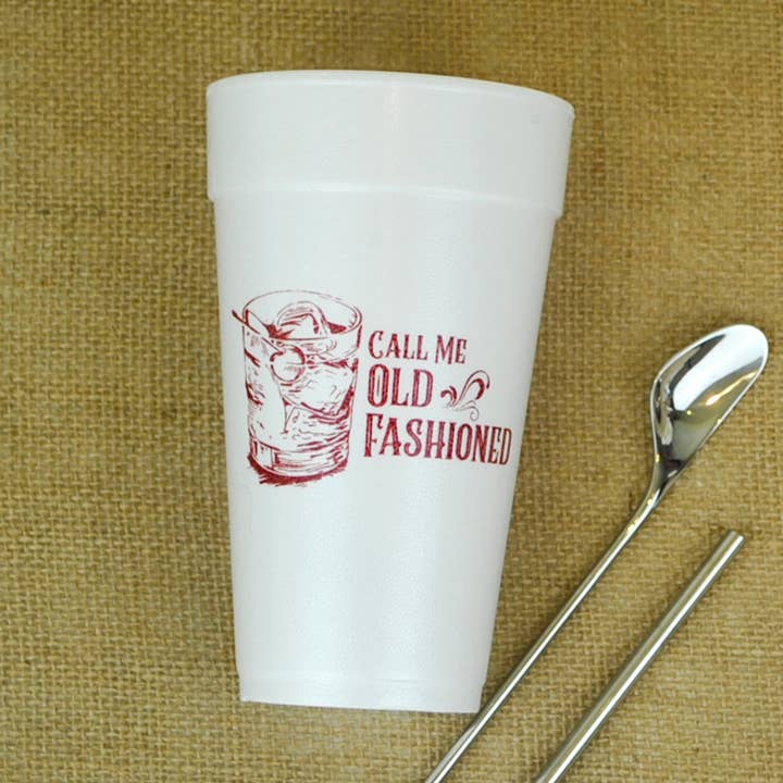 CUP-F-CALLOLD-109- Call Me Old Fashioned 20oz. Foam Cups | 10 pack for wholesale by Gatherings by Curated Paperie