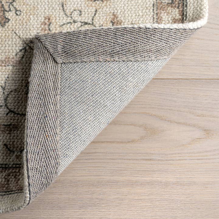 Beige Princesa Medallion Wool and Cotton Area Rug for wholesale on Faire6