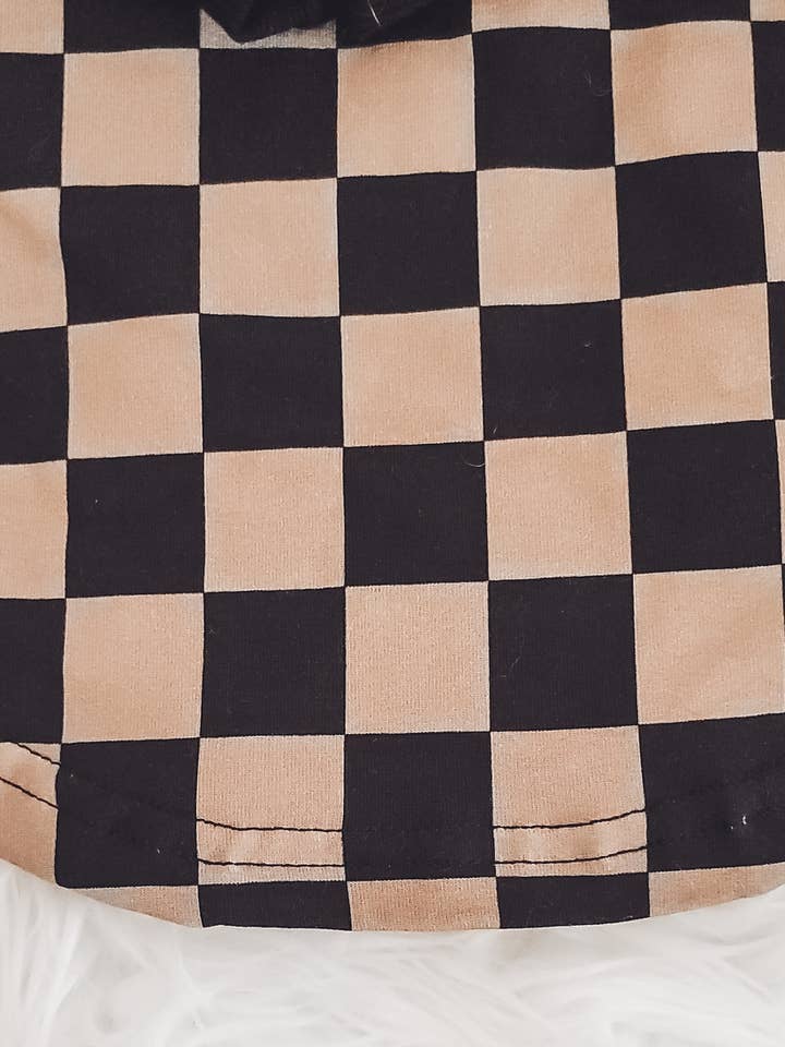 Rufflеѕ & Bоwtіеѕ - Affordable Boys & Girls Clothing - Wholesale Sleepwear Set - Kids - Unisex Toddler Kids 2 Piece Jogger Set - Black & Brown Check4