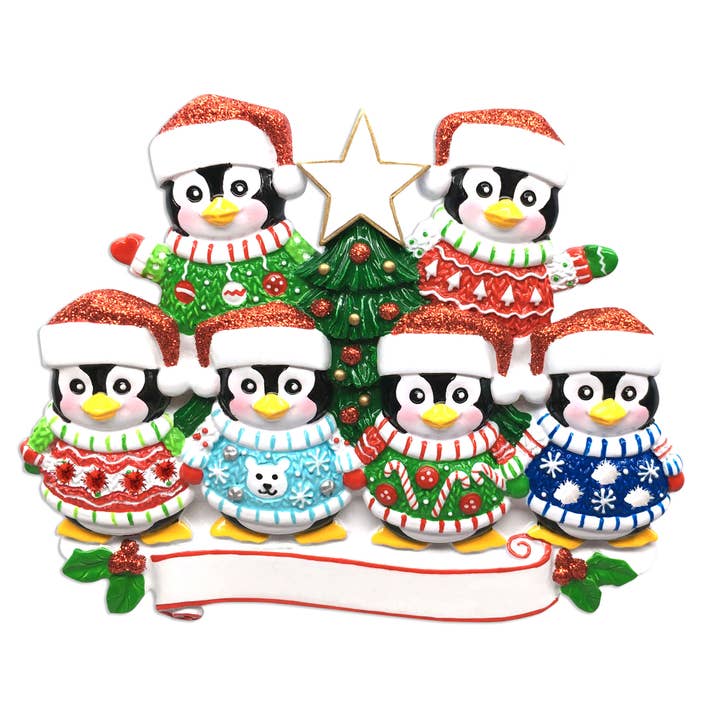 PolarX Ornaments - Wholesale Ornament - Ugly Sweater Penguin Family Personalized Ornament