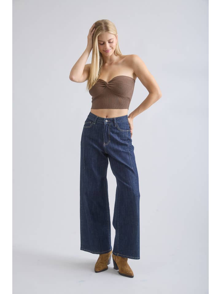The Workshop Studio - Wholesale Knit Top - Women's - STRAPLESS TWIST FRONT KNIT CROP TOP (PRE-ORDER)21