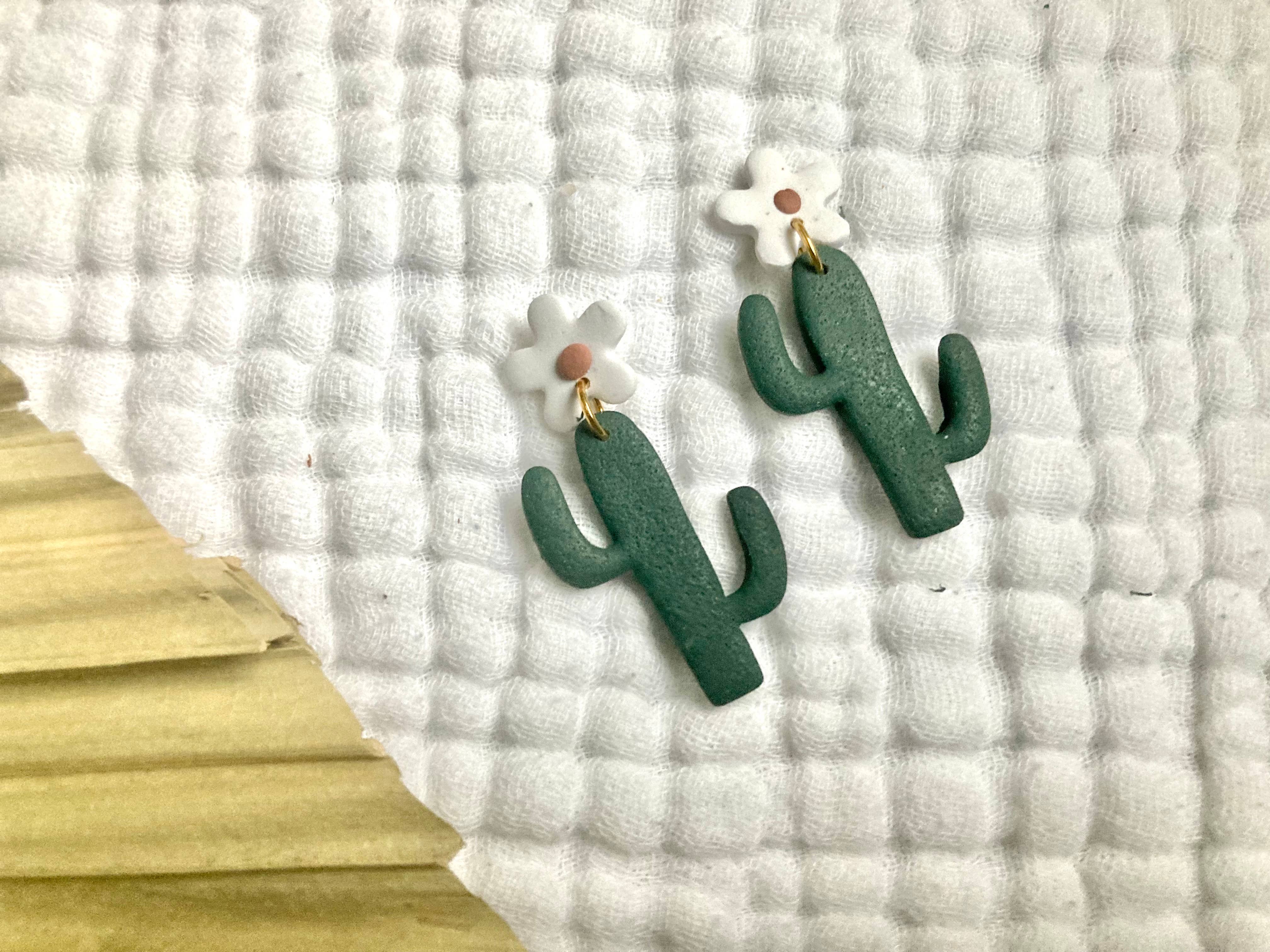 Terra Made – Engroshandel Hængeøreringe og creoløreringe – Cactus ler dingle ørering1