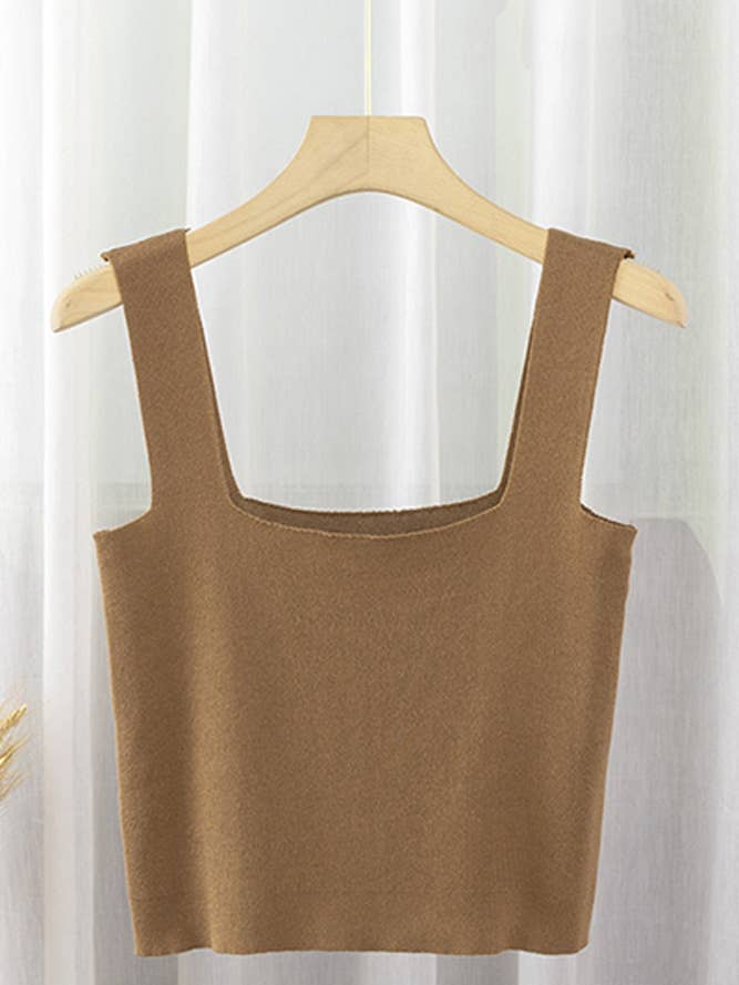 UNISHE - Wholesale Tank top – Women′s - Plain Square Neck Cami Tank Top ZK2016