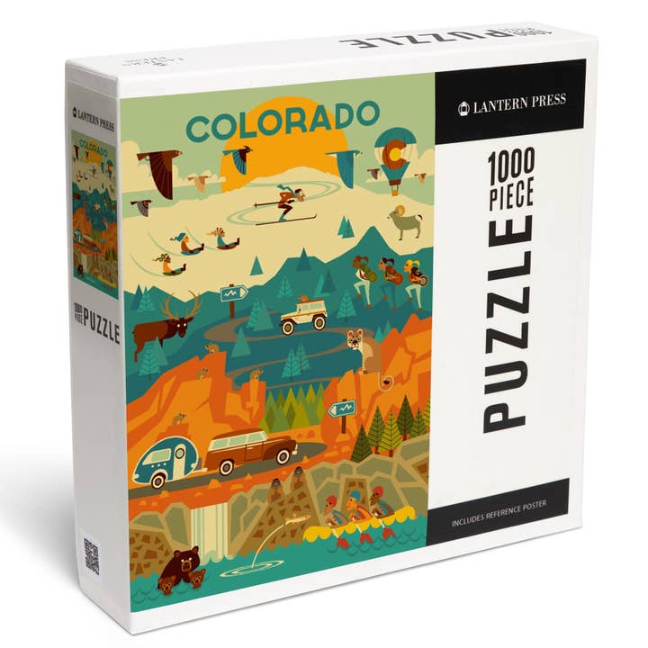 PUZZLE DA 1000 PEZZI Colorado State Geometric per la vendita all'ingrosso da parte di Lantern Press