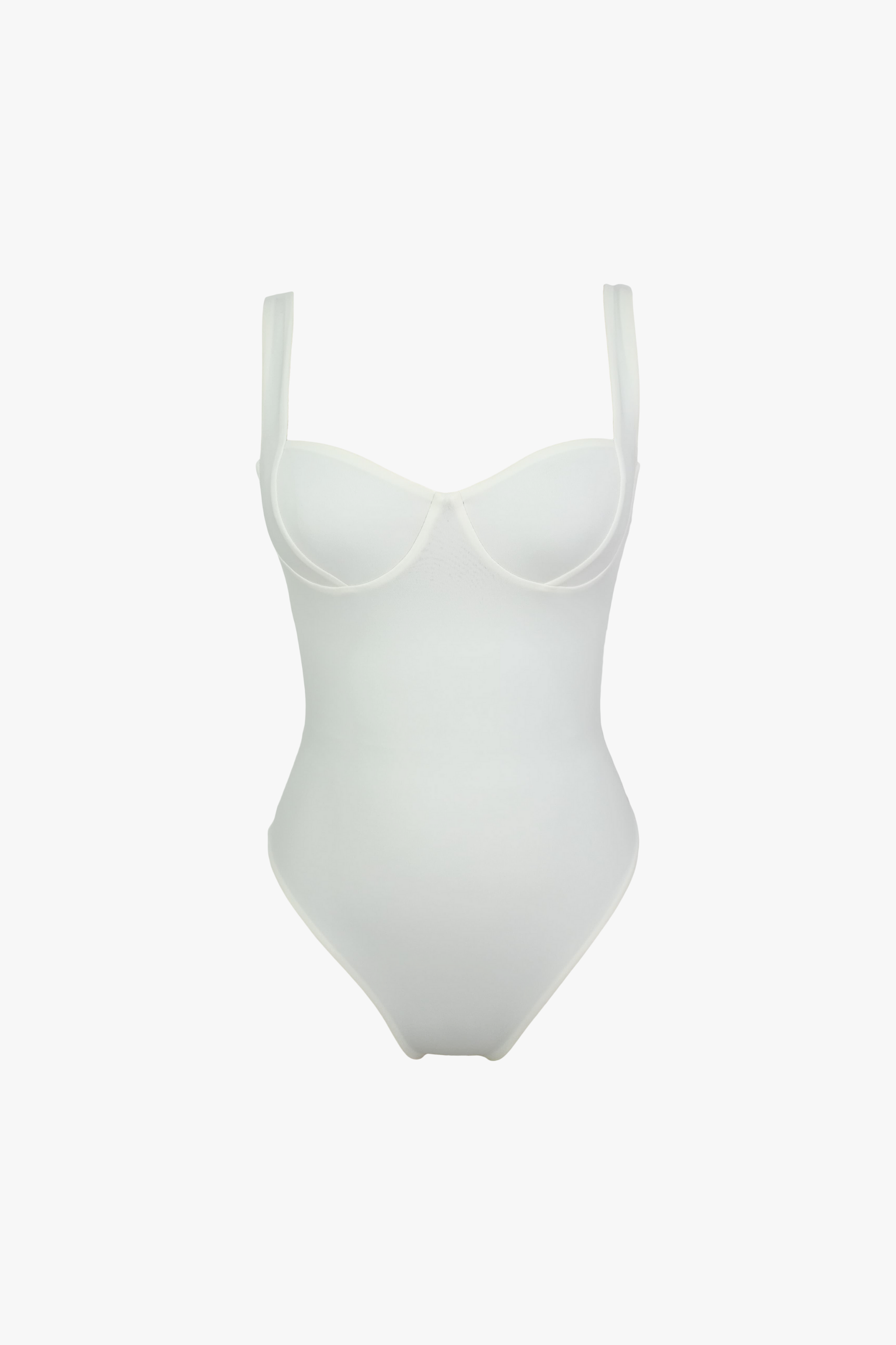 BORNEO PARIS - Wholesale One Piece Swimsuit - Women's - Ivory White Cream One Piece Swimsuit with cupped neckline | Sustainable4