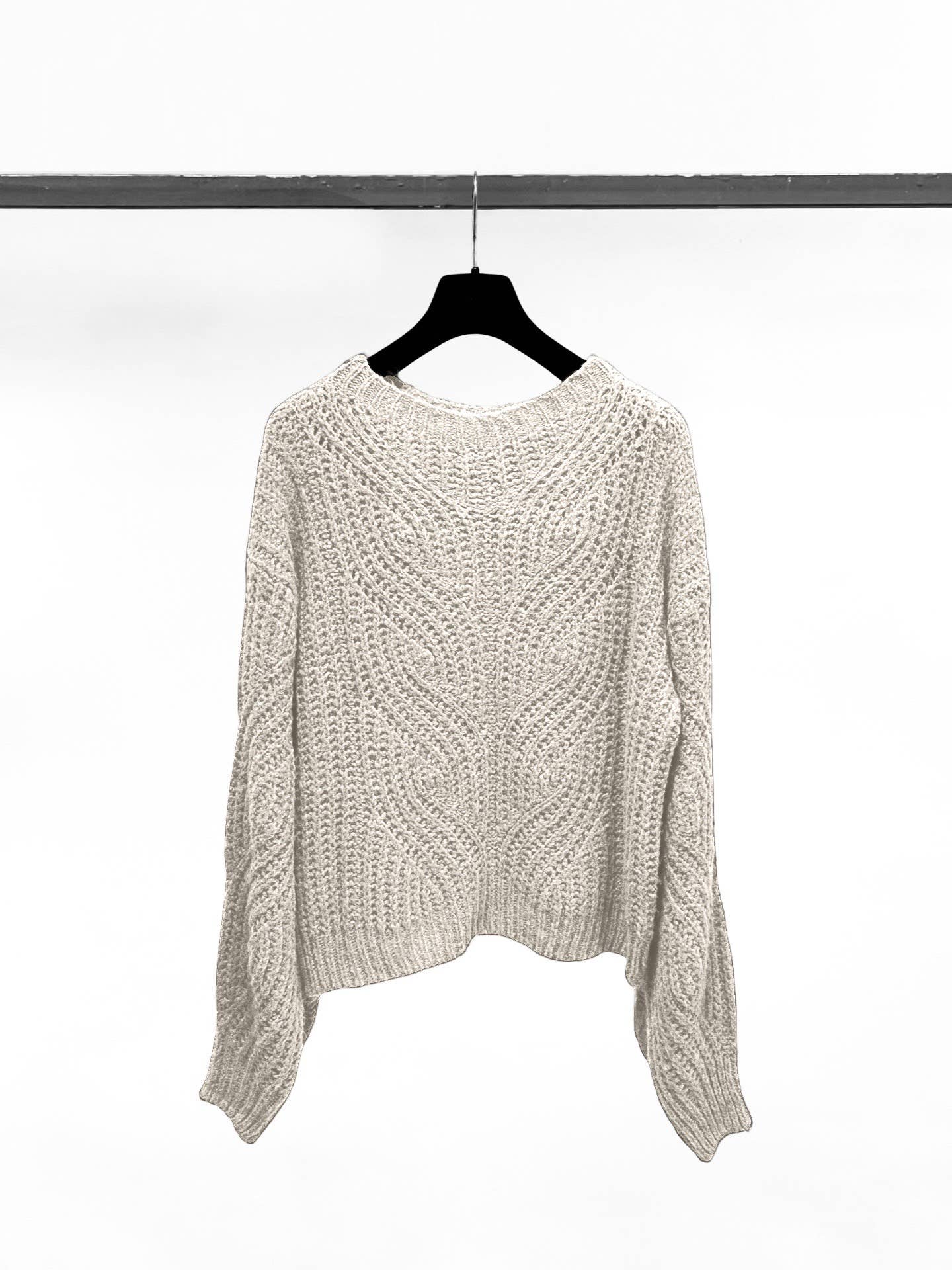 JULIA PARIS - Wholesale Pullover-trui - Dames - Getailleerde kabeltrui met ronde hals4