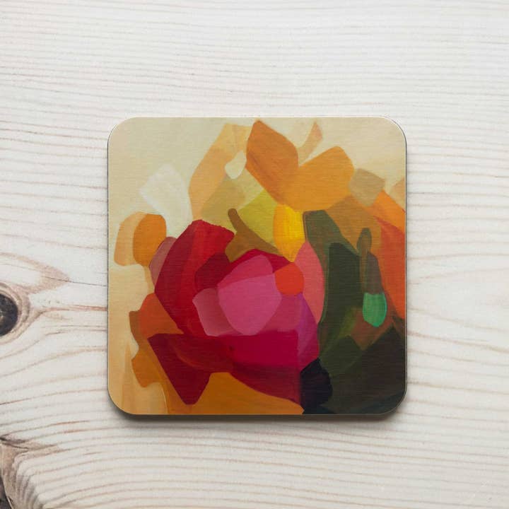 Susannah Bleasby Art - Wholesale Coasters - Coaster | Yellow Abstract Design | Lemon Pepper