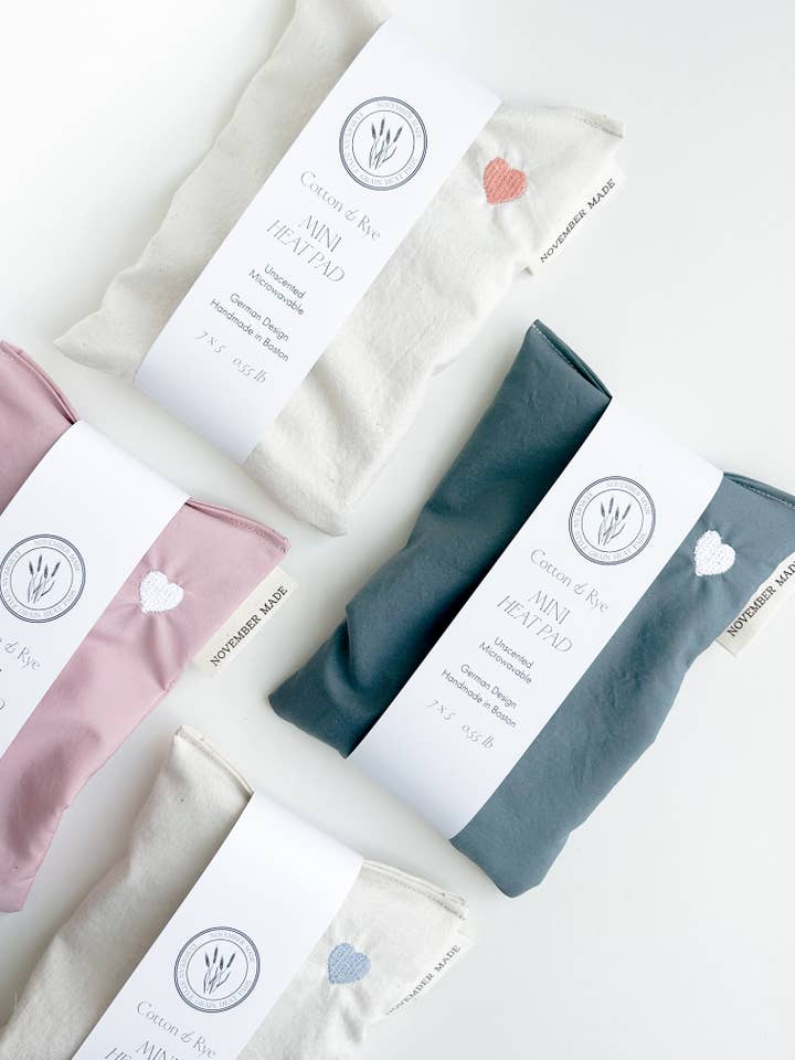 Colorful Mini Heart Heat Pad (Embroidered) for wholesale by November Made