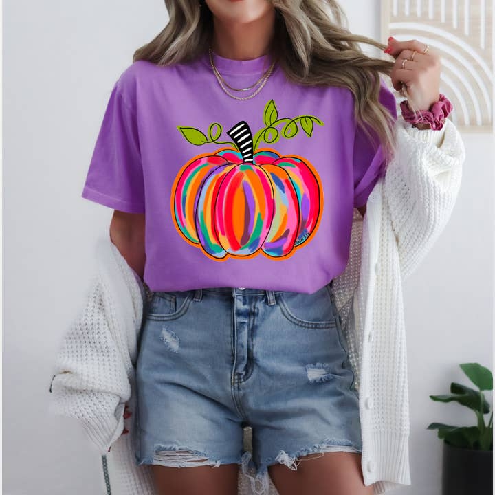 Colorful Pumpkin T-Shirt - Minimum 6 for wholesale by Baxter & Me