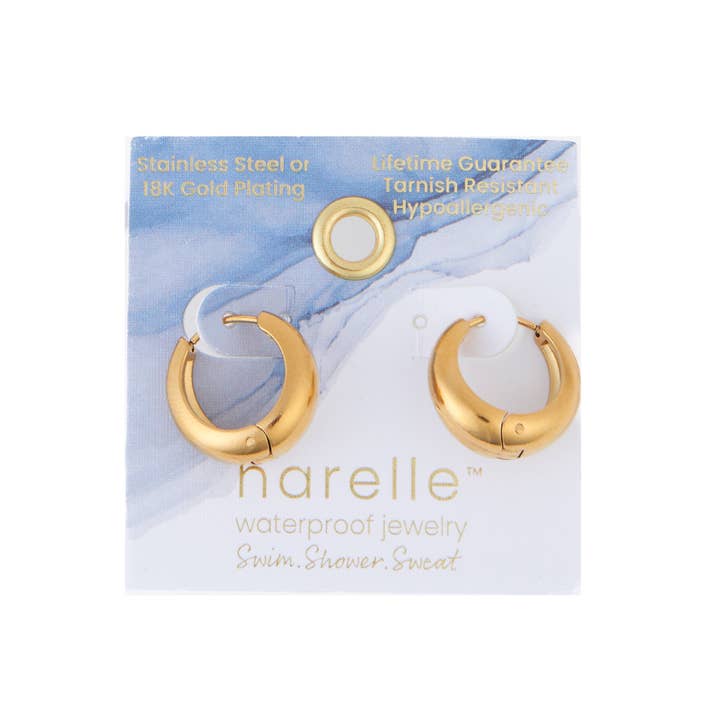 Howard's - Wholesale Hoop Earrings - Waterproof Earrings Graduated Hoop in Gold & Steel Narelle1