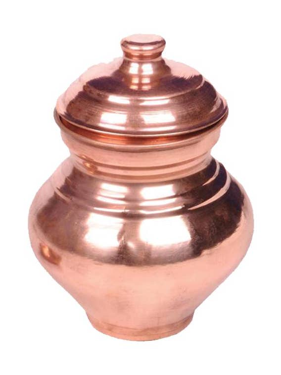 Copper Kalash with Lid (5.75”) for wholesale by Ancientveda
