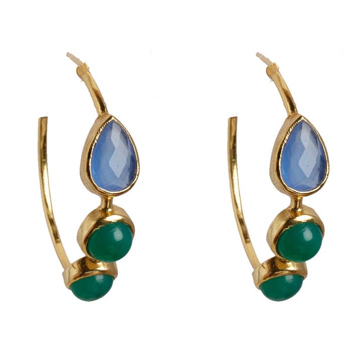 PEAR ME HOOPS IN CHALCEDONY for wholesale by Meshca
