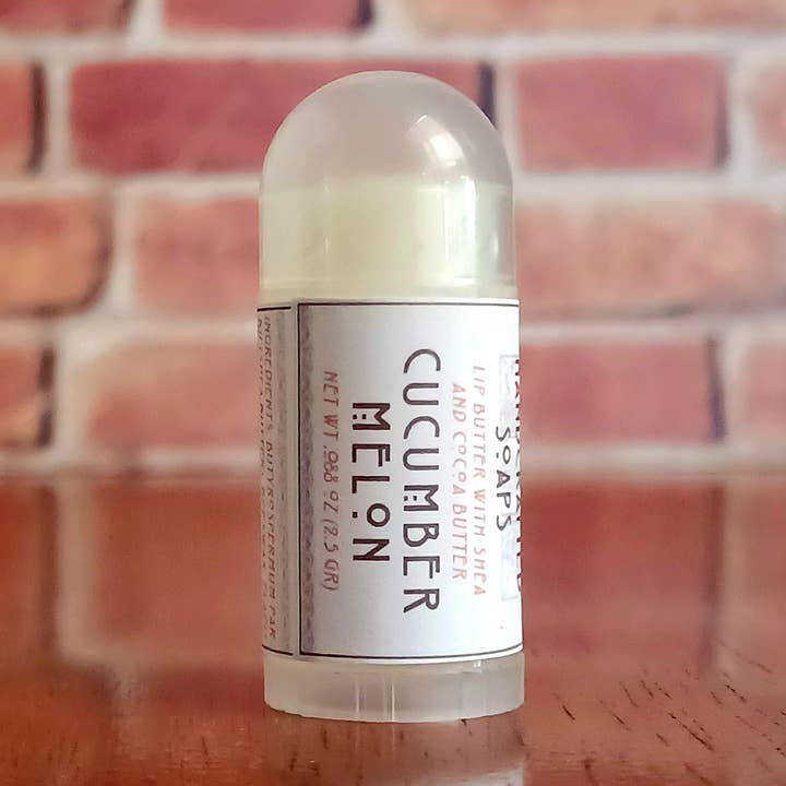 Mini Lip Balm with Shea and Cocoa Butter - Cucumber Melon for wholesale by Canfield Handcrafted Soaps