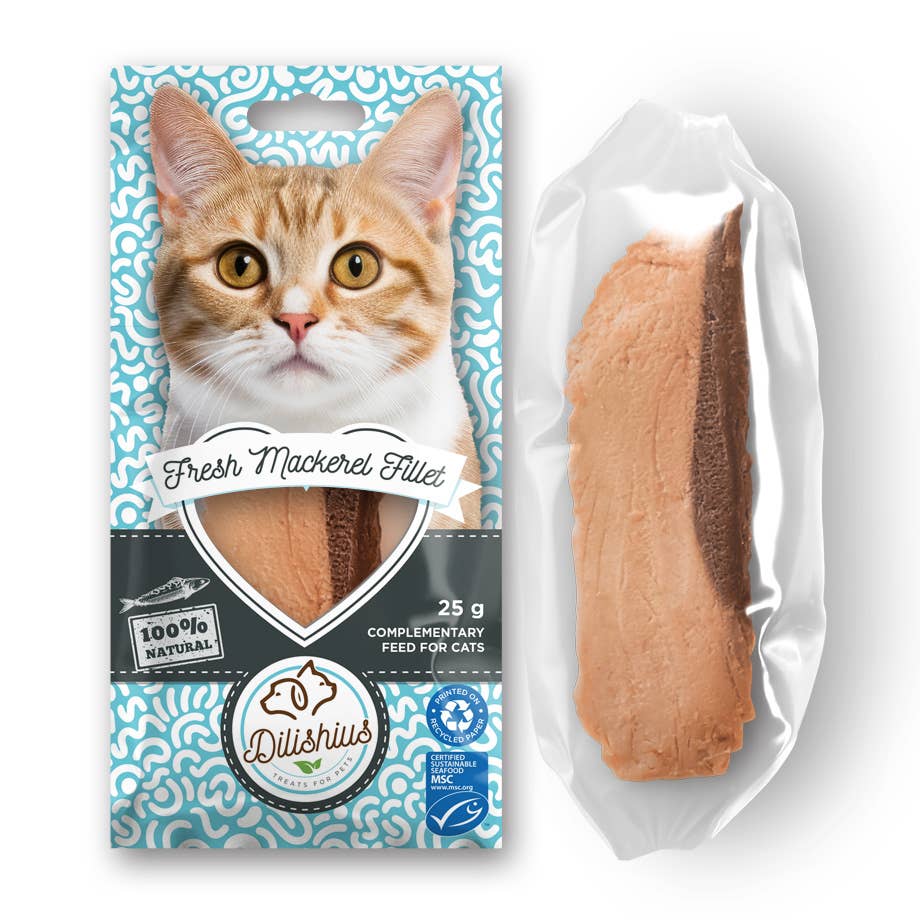 United Pet Brands - Vendita all'ingrosso Dolcetti per animali - Gatti - Filetto di sgombro fresco al 100% da 25 g1