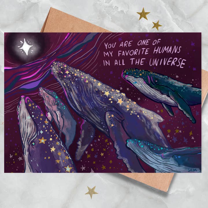 Sarahvision - Wholesale Birthday Card - BIRTHDAY You're My Favorite Human Humpback Whale Card
