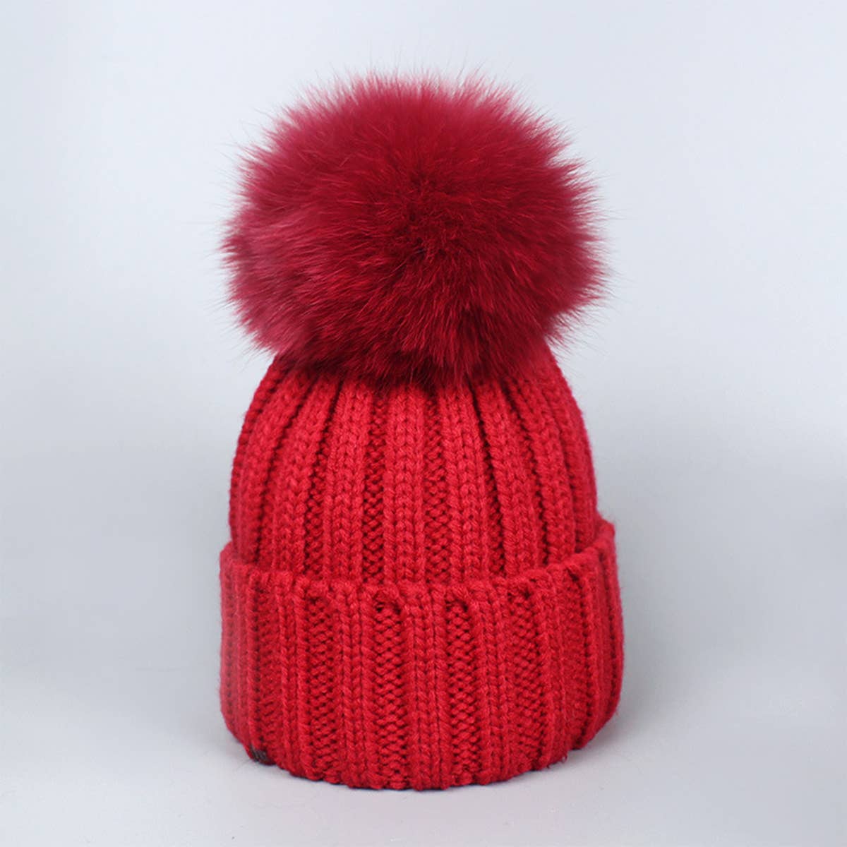 ACCITY - Wholesale Beanie - Women's - Winter Warm Hat with Real Fox Fur Pom Pom_CWAH049841
