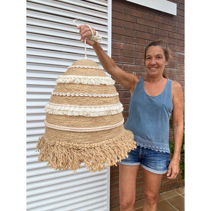 Geometrik Design - Wholesale Wall Stone - Boho Style Jute Pendant Ceiling Lamp8