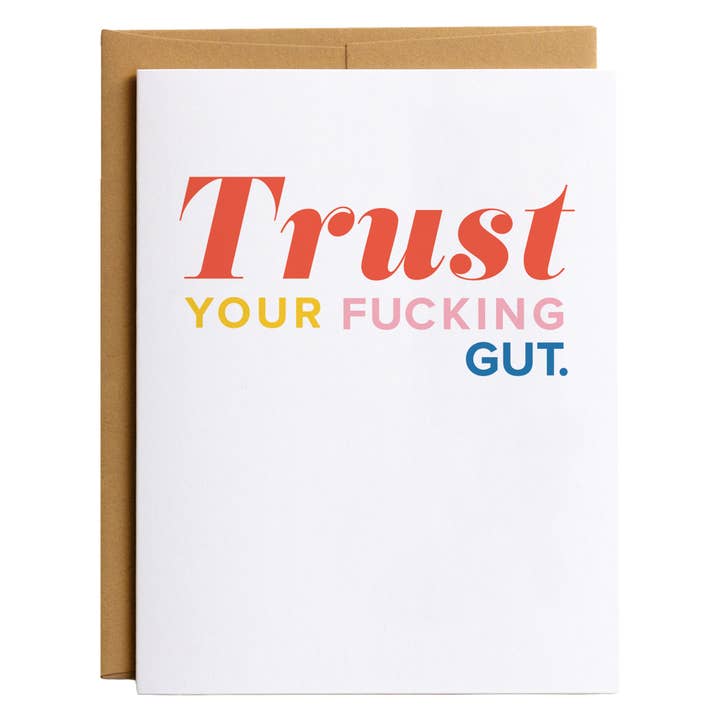 Tarjeta motivacional Trust Your Fucking Gut para venta al por mayor de Habitude Paper