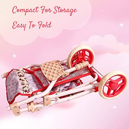 The New York Doll Collection - Wholesale Doll Stroller - Kids - Baby Doll Floral Jogging Stroller