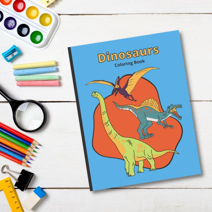 JLA Press - Venta al por mayor Libro para colorear - Niños y bebés - Libro para colorear de dinosaurios: 23 dinosaurios y nombres realistas