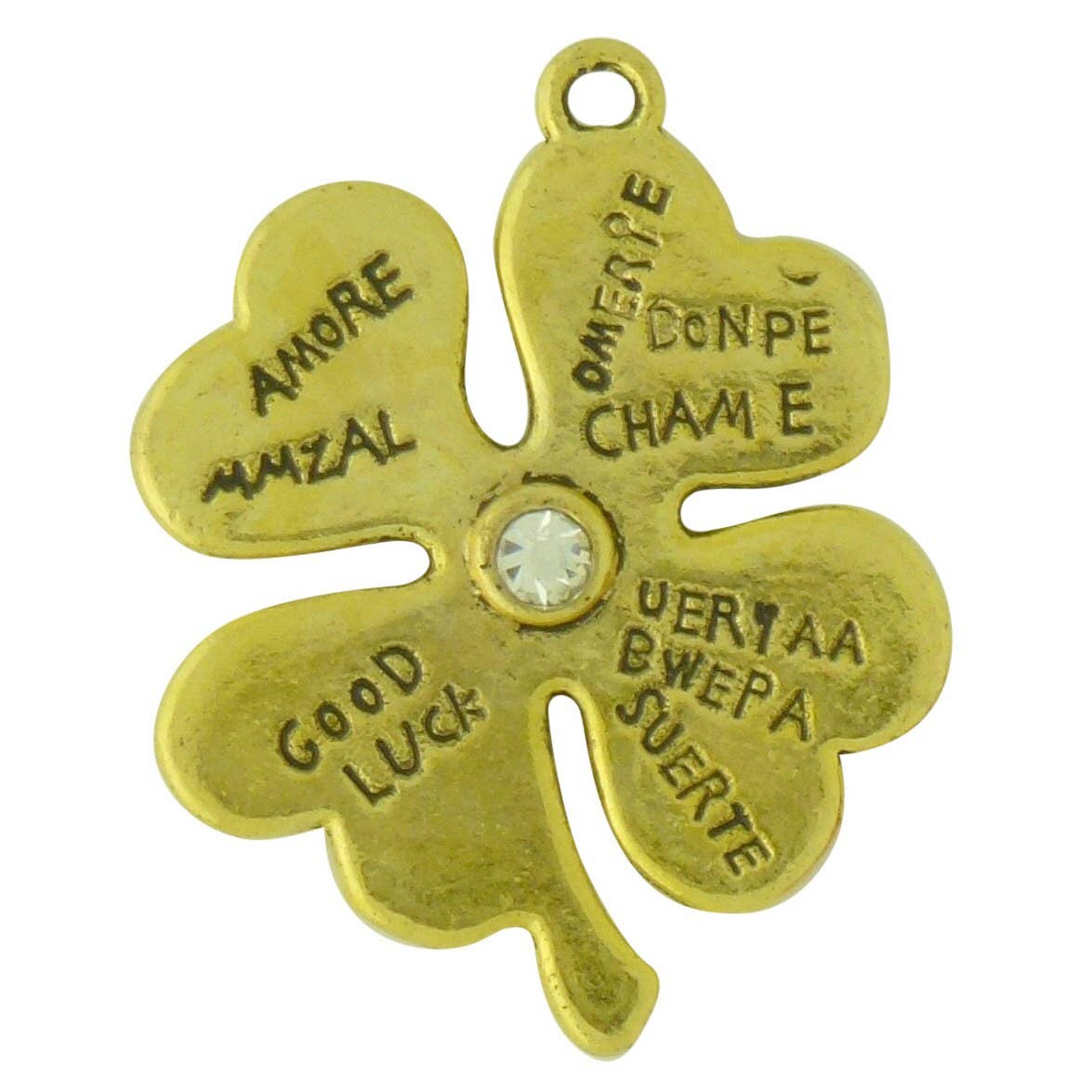 Treasure Island - Wholesale Individual Charm/Pendant - 5 Four Leaf Clover Charm Gold by TIJC SP13284