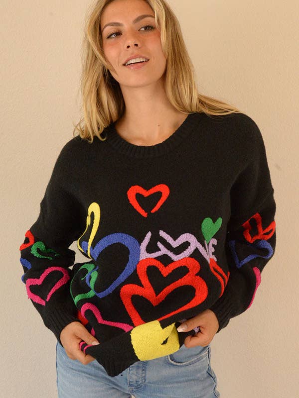 VALENTINE'S DAY TOWEL EMBROIDER KNIT SWEATER - W2309JO55487 for wholesale by Ambiente