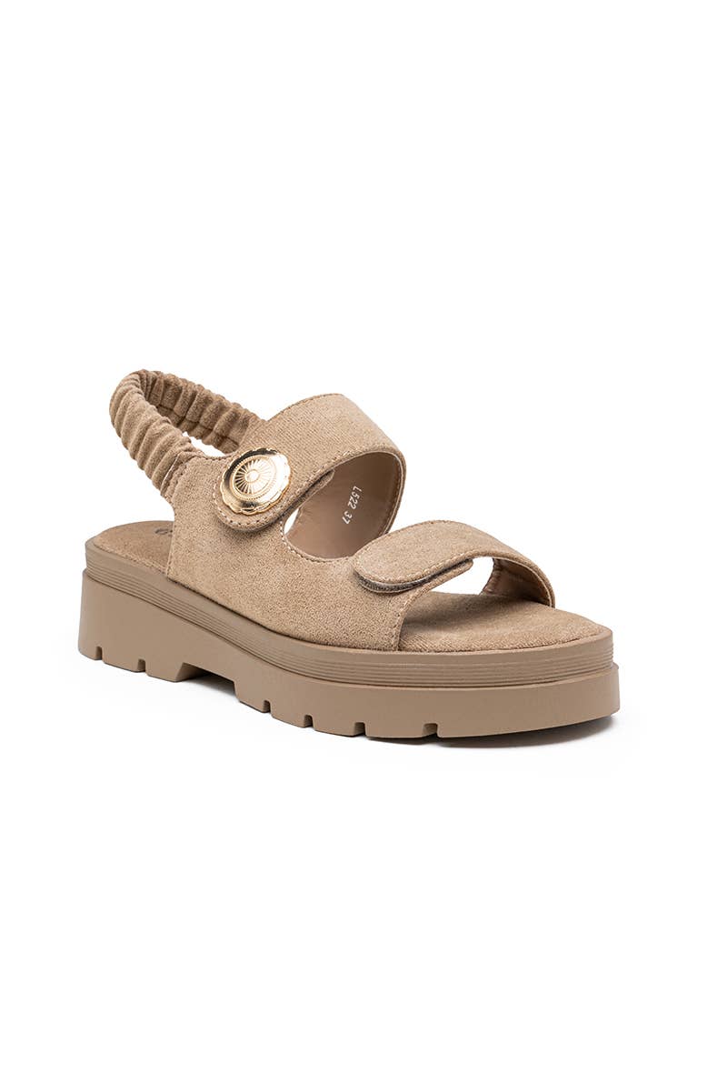 LADY GLORY – sandálias - Mulher por atacado – Sandálias com velcro e decoração dourada6