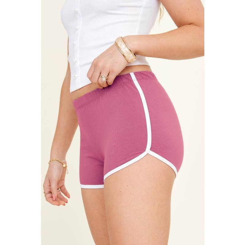 Popular 21 - Wholesale Shorts - Women's - Cotton Contrast Athletic Casual Mini Shorts 9
