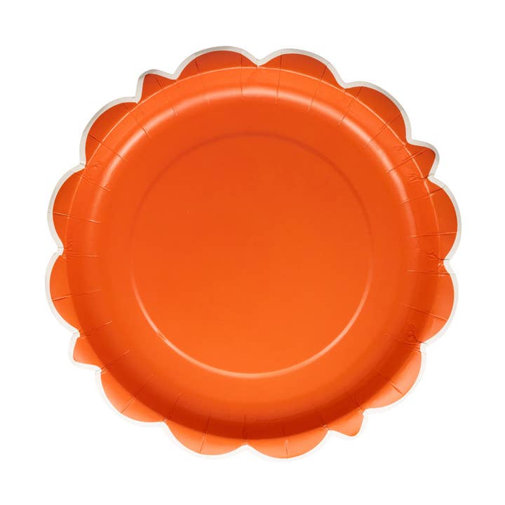 My Mind’s Eye - Wholesale Disposable plate - FAL1242 - Falloween Rust Scalloped Round 10" Paper Plate0