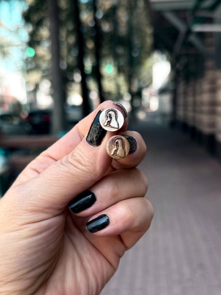 Virgin Mary Stud Earrings for wholesale by Adorn