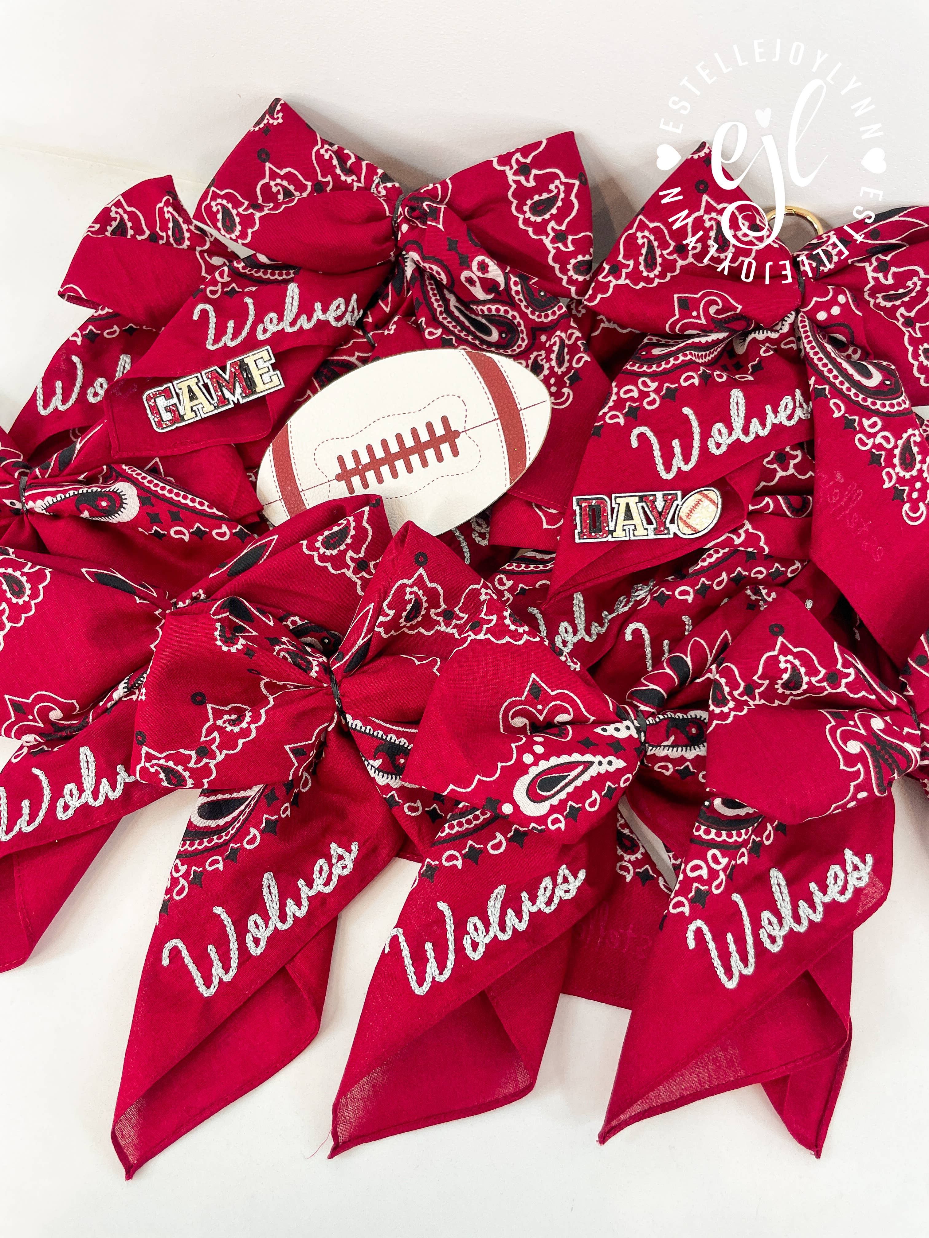 EstelleJoyLynn, LLC - Wholesale Bandana - Women's - Bandana Bow Custom Accessory Gold Clip for Backpack, Purse2