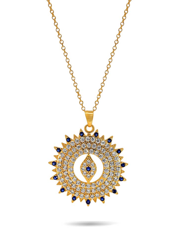 Onyx Evil Eye Charm Necklace for wholesale by Maudella
