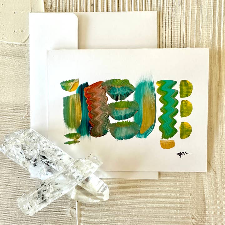 Hand Painted Modern Art Cards - Kaleidoscope No.10 for wholesale by Quartz Row