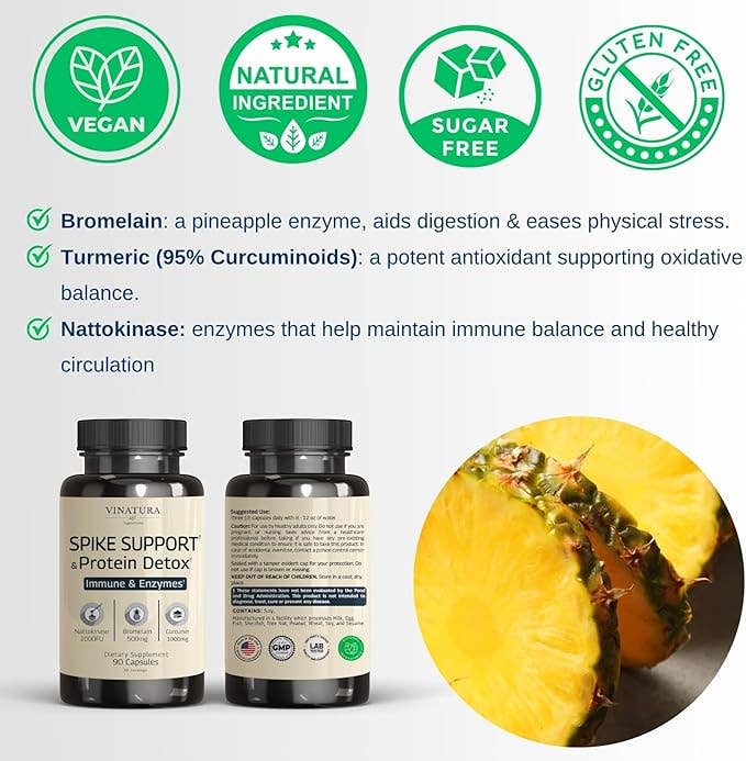 VINATURA SUPPLEMENTS - Wholesale Oral Supplement/Vitamin - Spike Support - Nattokinase, Bromelain, Curcumin2