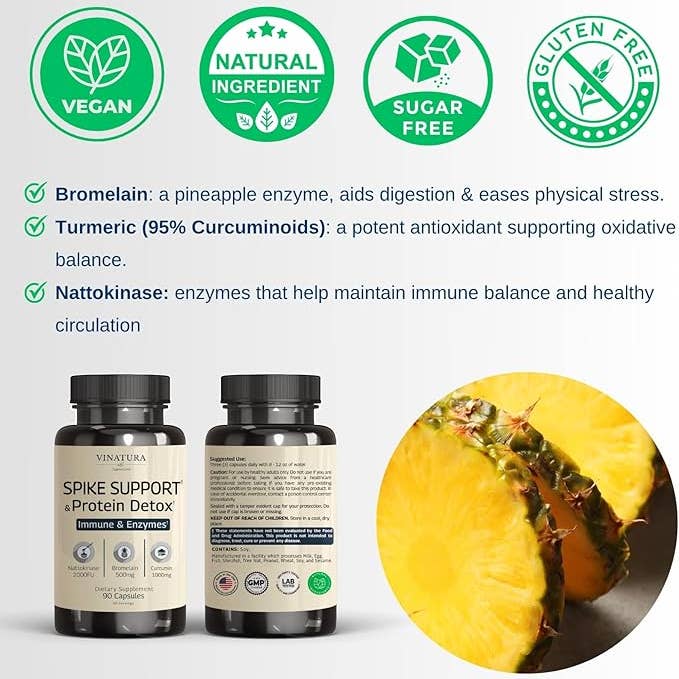 VINATURA SUPPLEMENTS - Wholesale Oral Supplement/Vitamin - Spike Support - Nattokinase, Bromelain, Curcumin2