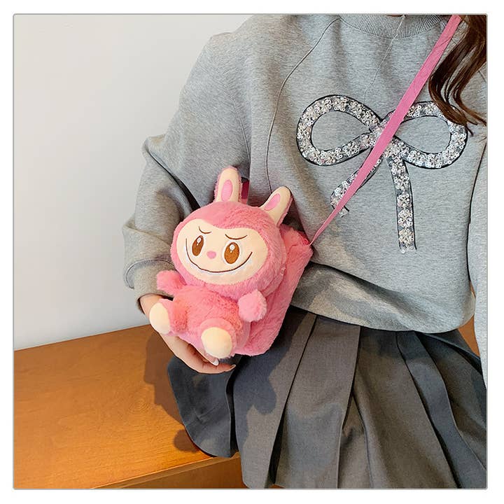 Cute Labubu Plush Soft Furry Mini Mobile phone bag for wholesale by Sparkling Extras