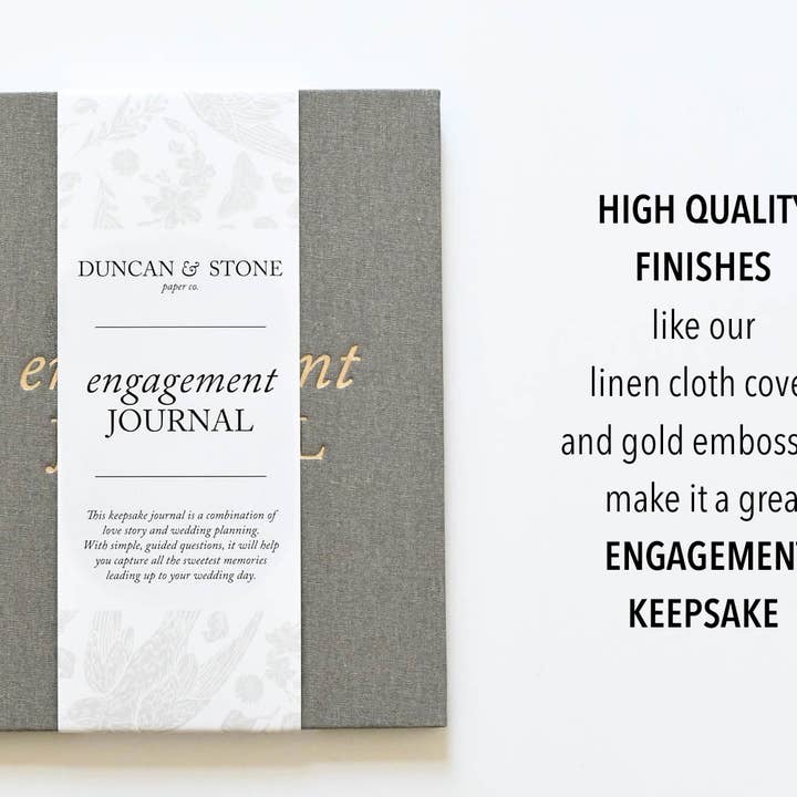 Duncan & Stone Paper Co. - Wholesale Journal/Diary - Engagement Journal | Gift for New Brides | Book for Couples