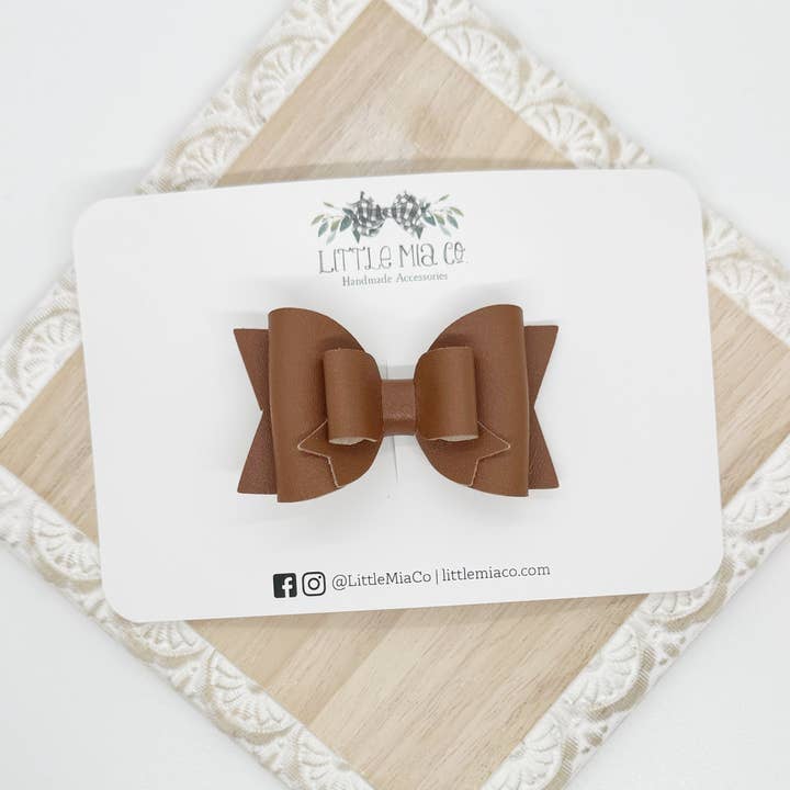 Cognac Valerie Clip for wholesale by Little Mia Co.