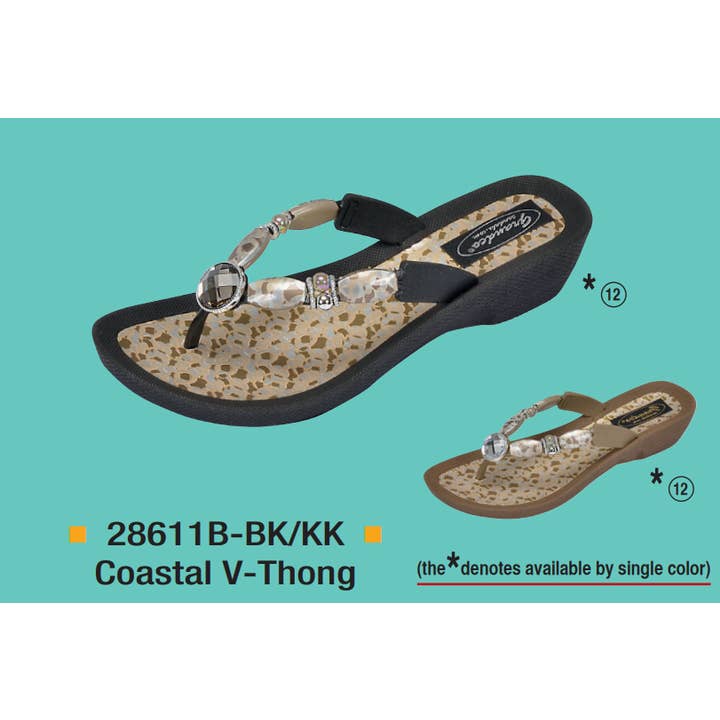 String côtier en V, 6-11, BK/Kk pour la vente par Grandco Sandals