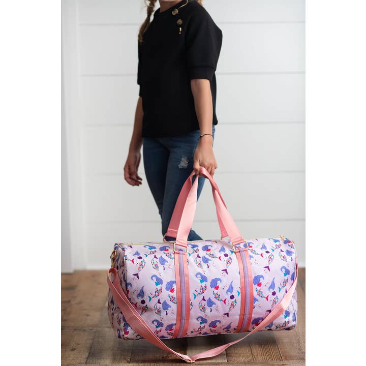 Oopsie Daisy - Wholesale Weekender Bag - Kids - Kids Pink & Purple Mermaid Weekender Swim Travel Bag