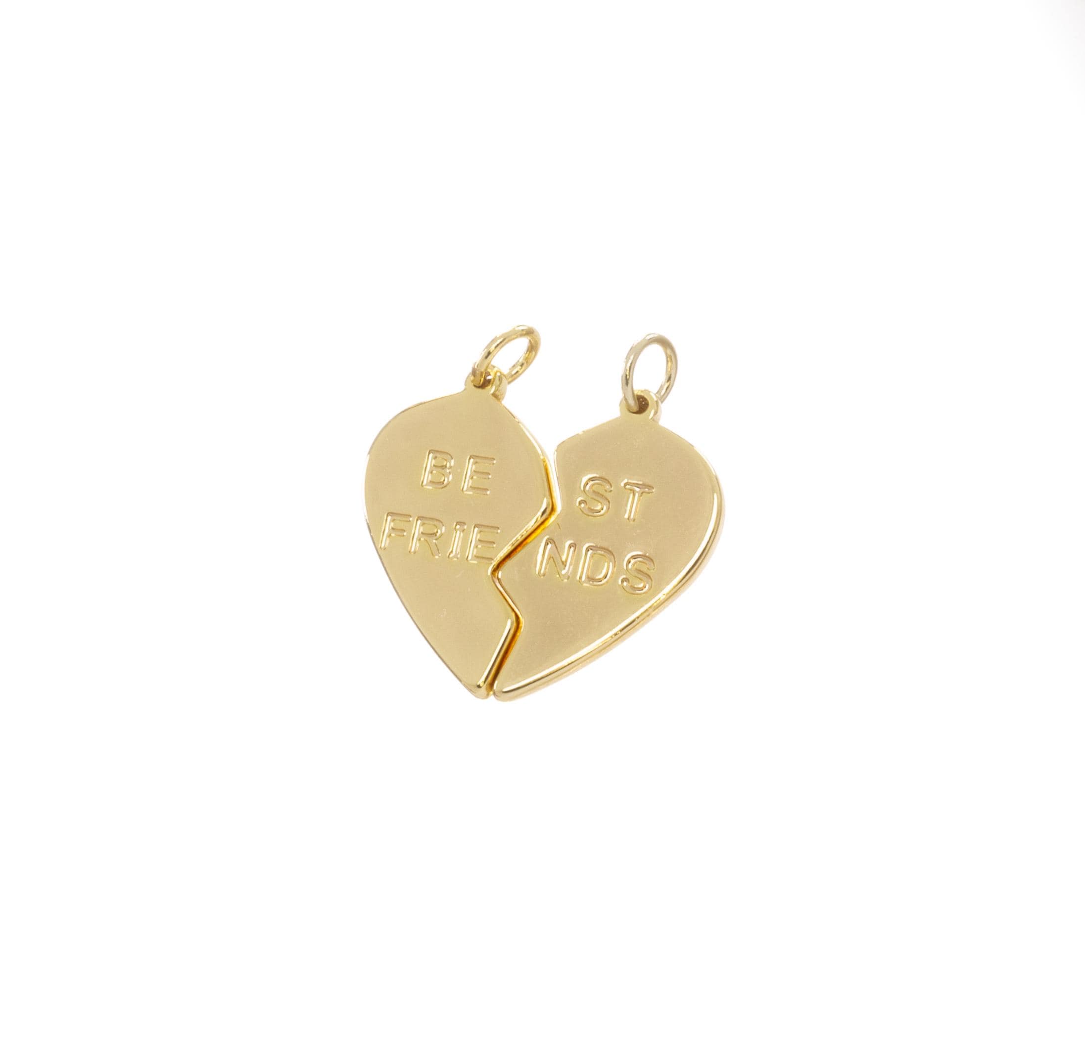 Jewel Pledge - Wholesale Individual Charm/Pendant - Two-Piece His and Hers Gold Heart Charm Valentine's Gift5