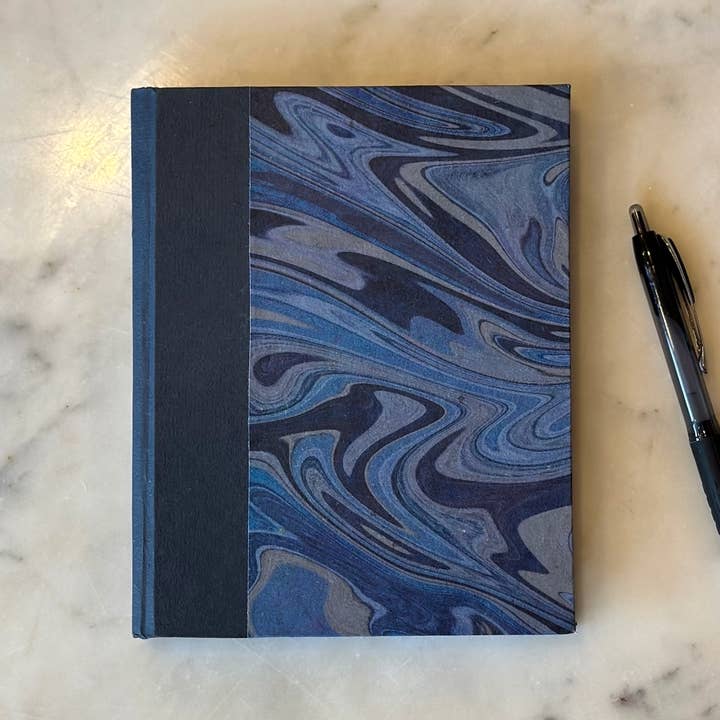Barrovian Books - Wholesale Journal/Diary - Marbled Midnight Blue | Handmade Journal1