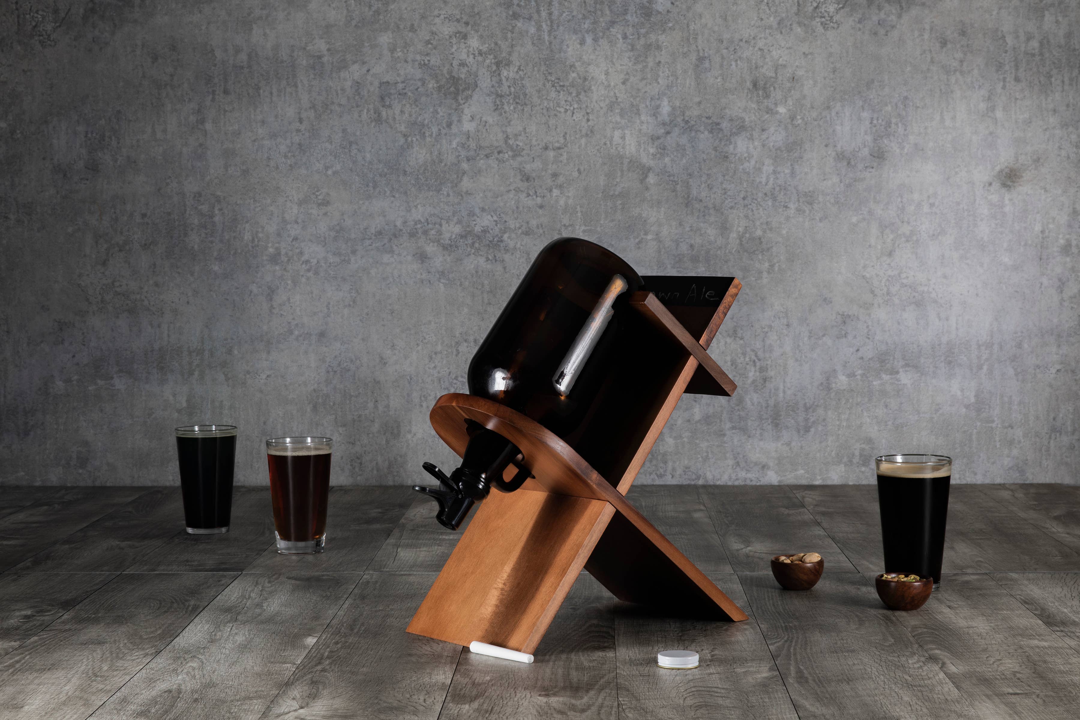 Picnic Time Family of Brands - Wholesale Beer/Wine Caddy - Growler Stand with 64oz Glass Growler12