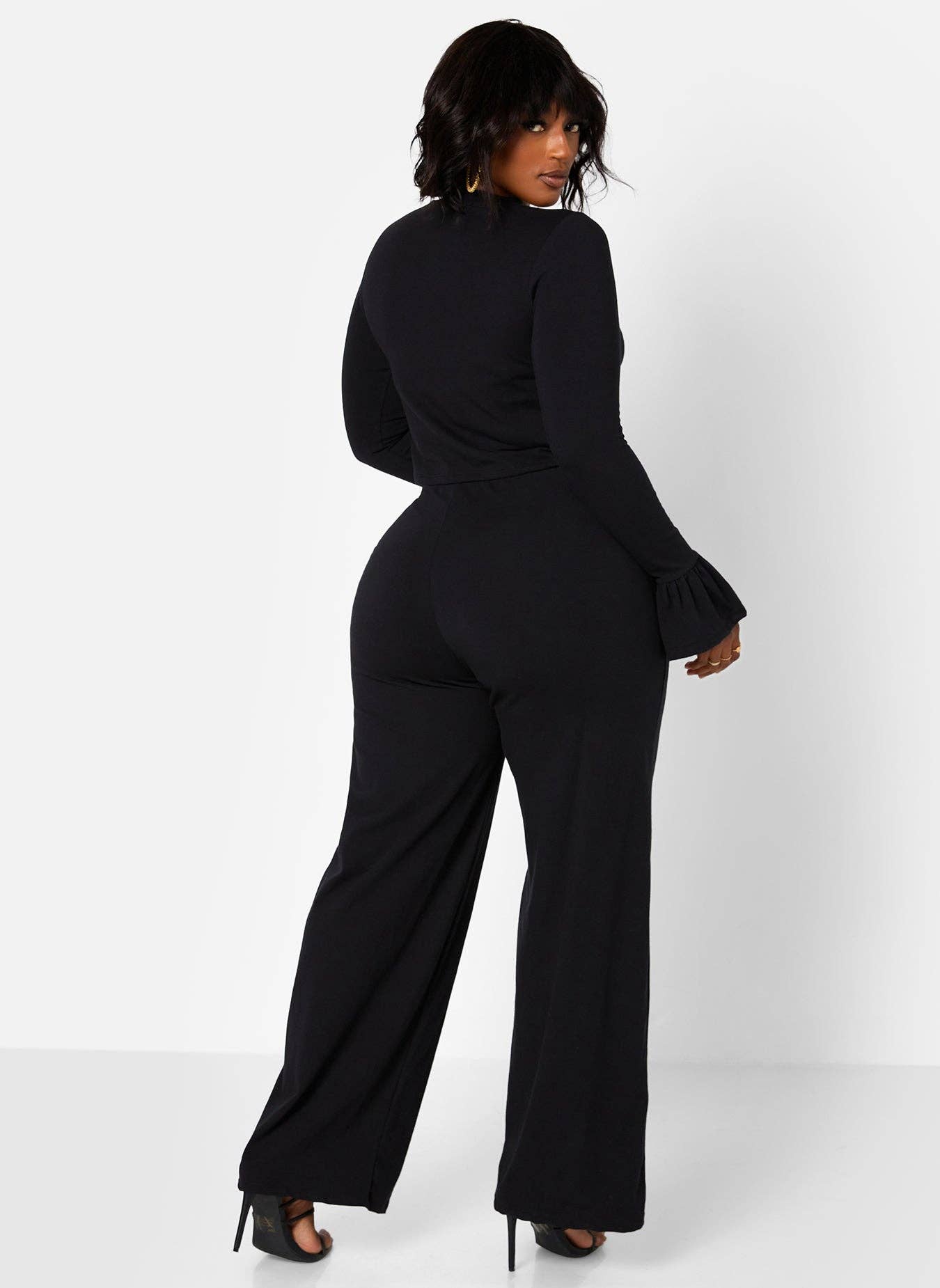 Black Keep Watching Wide Leg Pants for wholesale on Faire4