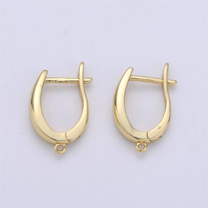 Aim Eternal - Wholesale Huggie Earrings - Gold Huggie Earring one touch w/ open link 24K gold Filled Earring Nickel and Lead free, Lever back earring making Supply Huggies