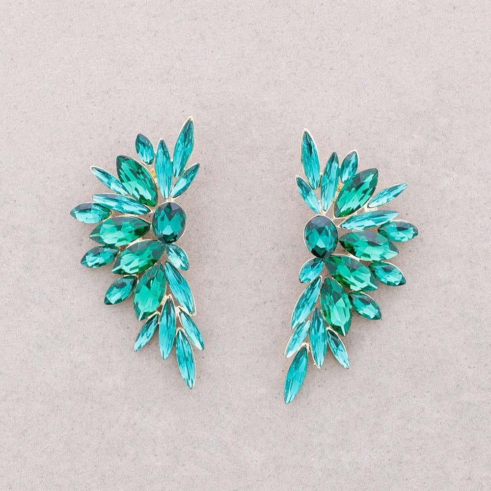 Sonata - Vente Bijoux à boutons pression - Boucles d'oreilles ailes en métal avec cristaux2