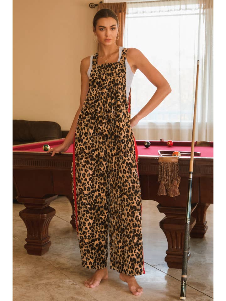 Plus Leopard Printed Overall Jumpsuit for wholesale on Faire