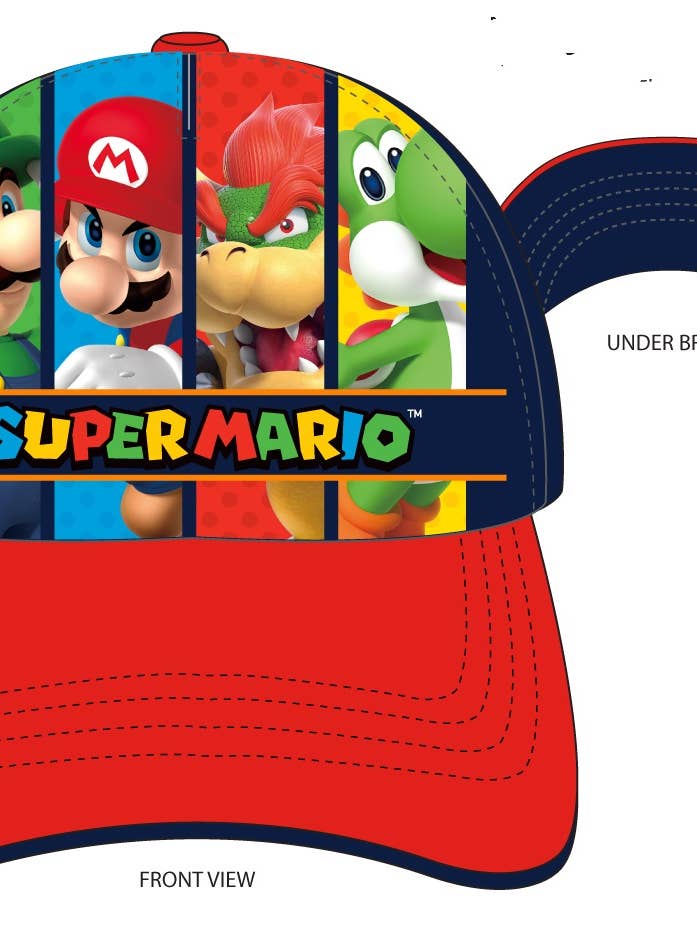 MARIO CAP W/CHARACTER PANELS W/EMB DETAILS for wholesale by The Zoofy Group , LLC