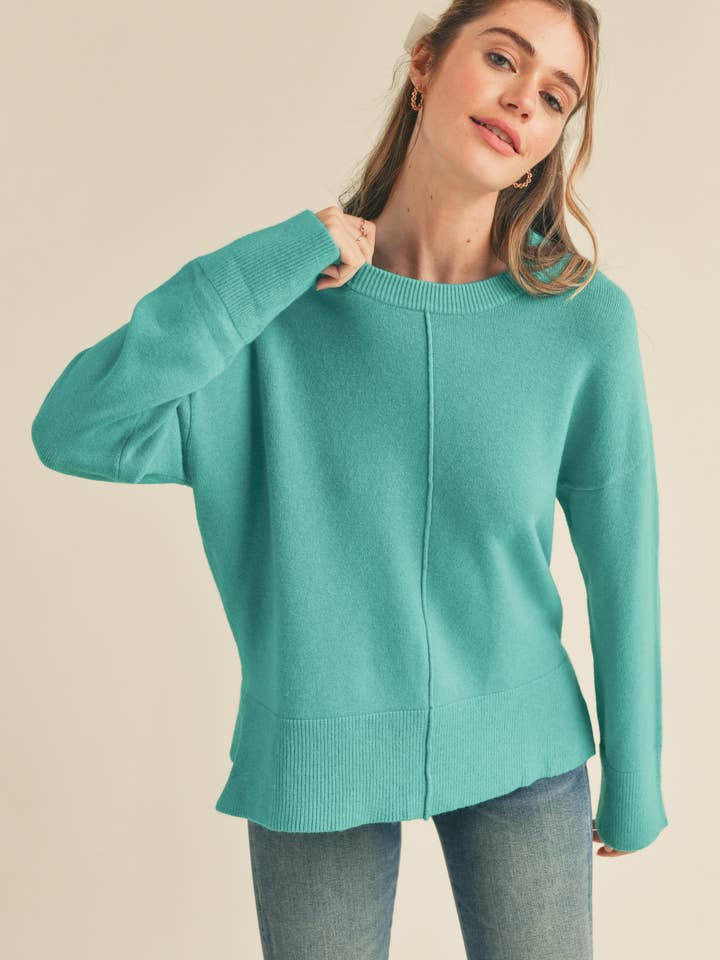 ROUND NECKLINE BASIC SWEATER MSW10299 for wholesale by &MERCI